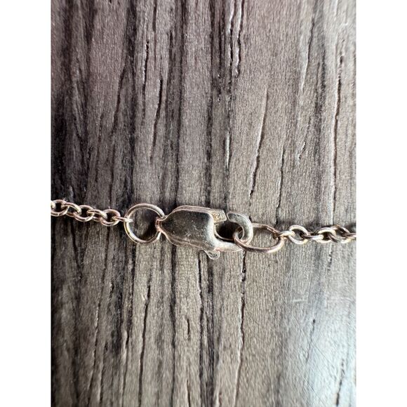 Silver Shield Pendant Necklace with Chrysoprase Stone - Picture 4 of 4